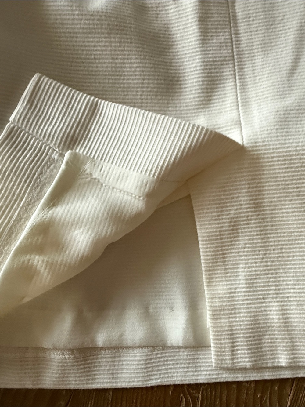 Finity Cream Ribbed Pencil Skirt - Picture 4 of 5
